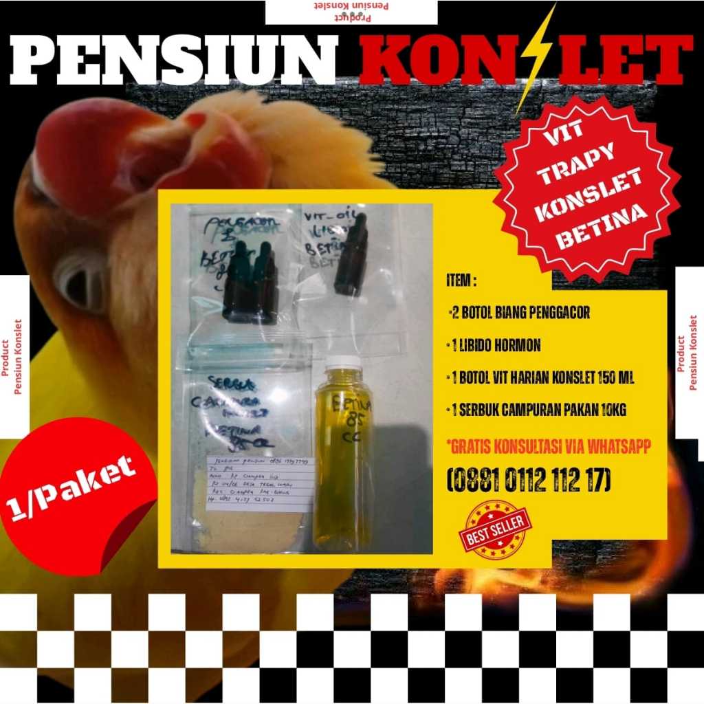 Paket Lovebird Biar Konslet Betina – Vitamin Harian + Serbuk Pakan + Penggacor Konslet + Libido Horm
