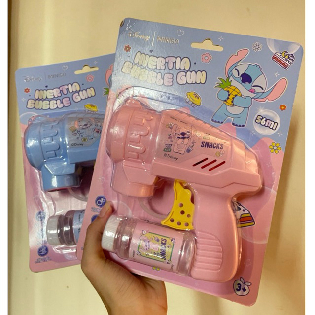 MINISO Disney stitch bubble gun mainan anak pistol gelembung