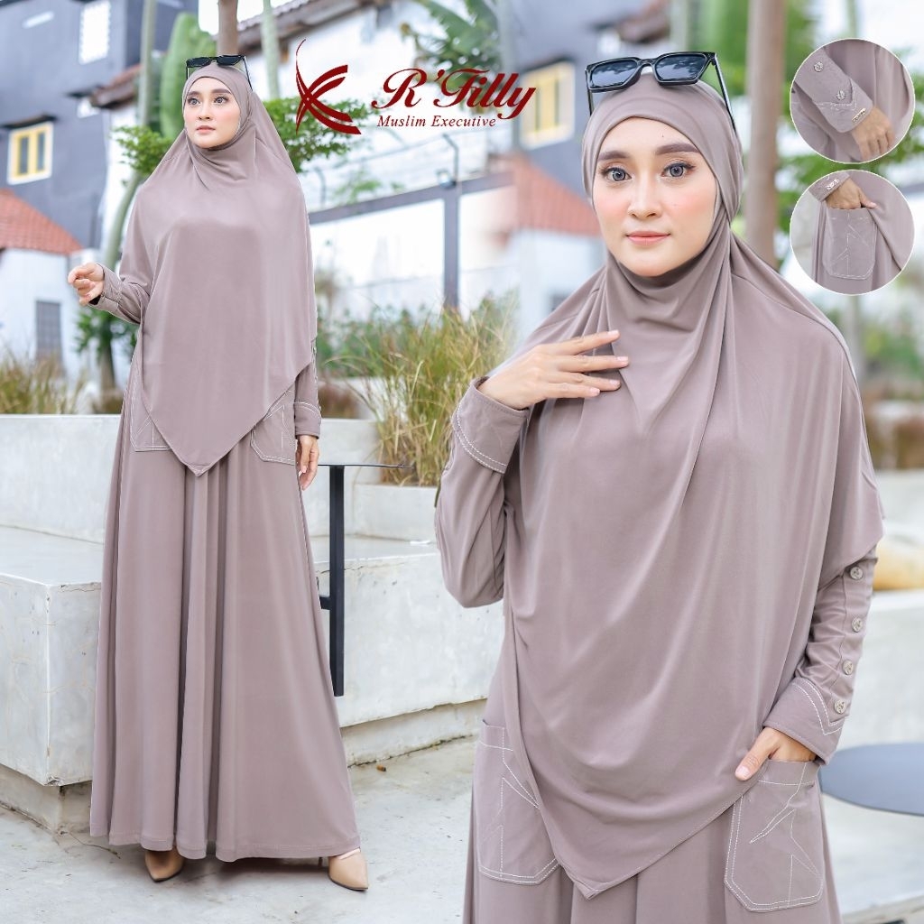 R'Filly set hijab umroh sabilla jarsey korea premium