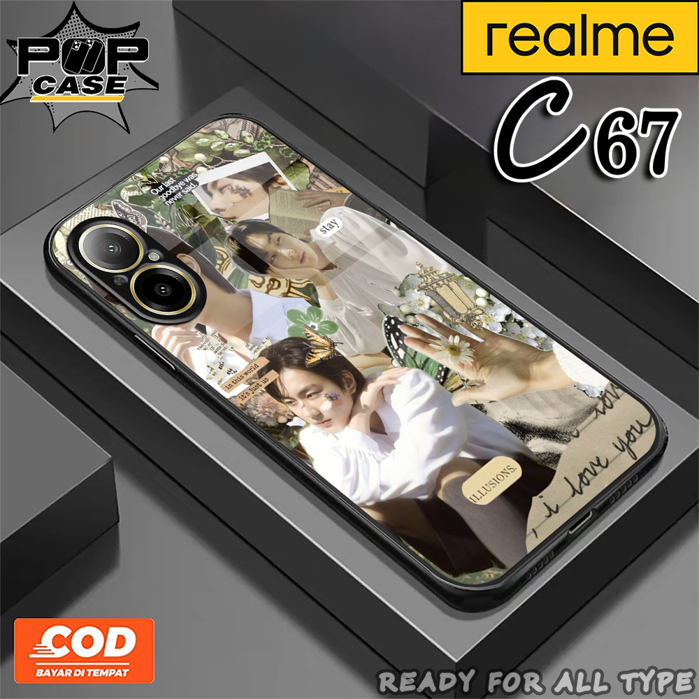 Case Glossy Motif Jungwoon Enhypen Case Handphone Untuk Realme c67 note 60 c71 c75 c63 c61 c55 c53 c