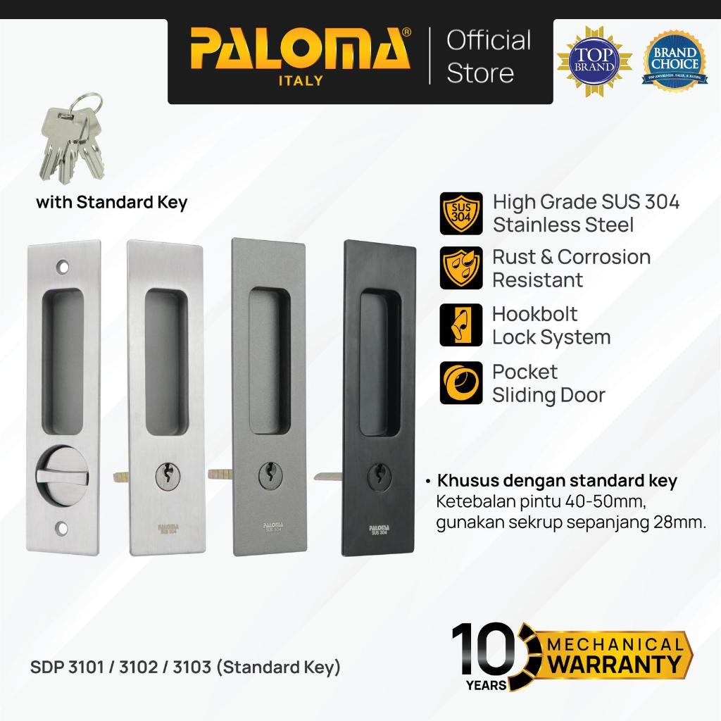 PALOMA Handle Tanam SDP 3101 SDP 3102 SDP 3103 Comen Pocket Door Toilet Kunci Pintu Kamar Mandi Slid