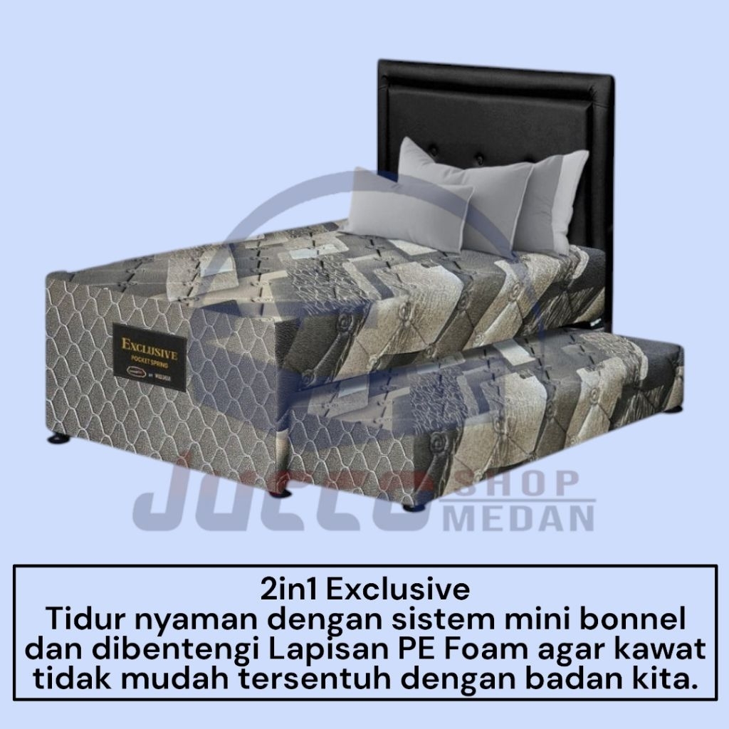 [ Jucco ] Bed Dorong Murah 120x200 - Springbed Dacota 2in1 Exclusive Fullset Original - Bed Sorong A