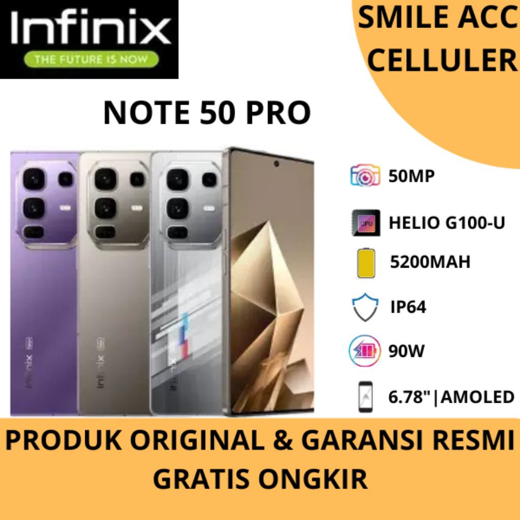 HANDPHONE INFINIX NOTE 50 PRO RAM 8/256GB GARANSI RESMI