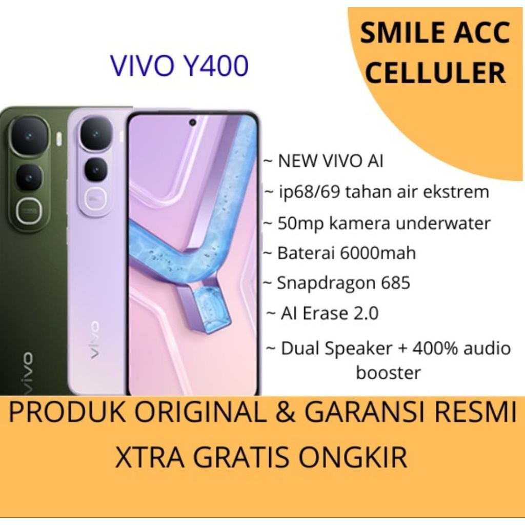 HP VIVO Y400 RAM 8/128GB | RAM 8/256GB GARANSI RESMI