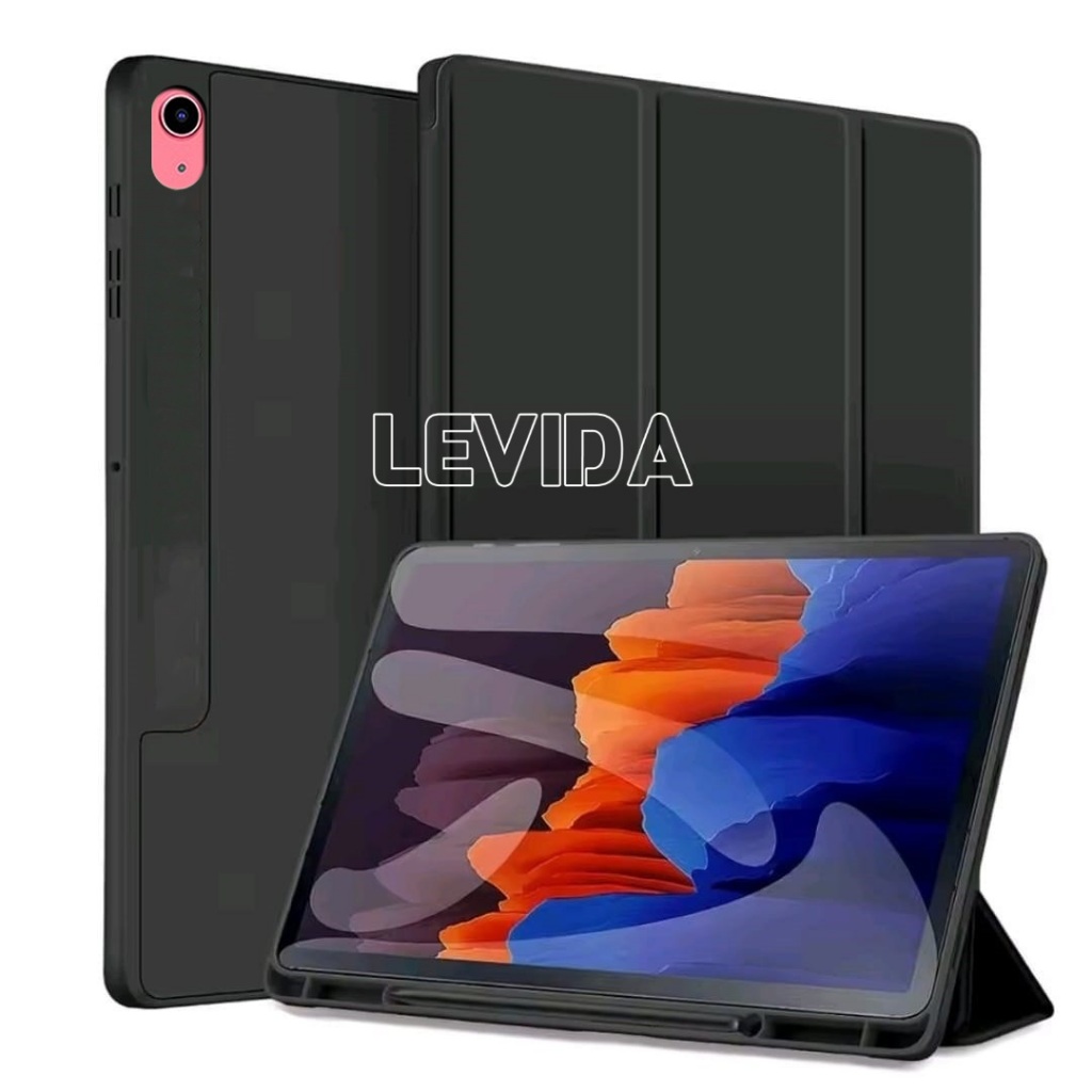 Case Ipad 10TH 10.9 Inci 2022 Silikone Black Matte Premium Smart case Autolock Trifold