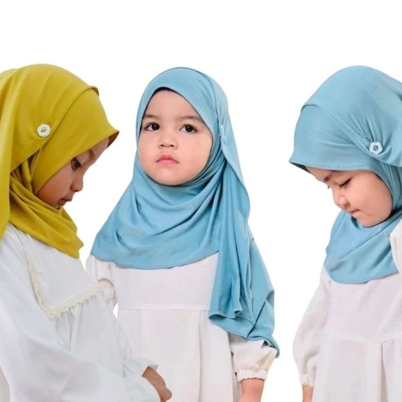 Jilbab Anak Pashmina Instan Kancing Jersey Premium / Pashmina Anak Kancing Instan Jersey Premium