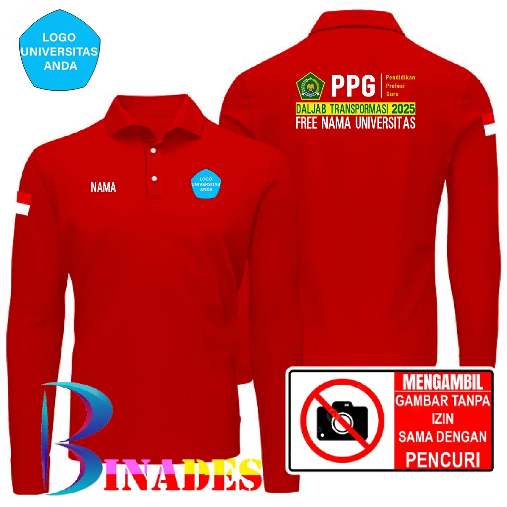 Jual Kaos Kerah Model Baju Kerah  PPG DALJAB TRANSFORMASI 2025 Kaos Wangky Unisex SABLON DTF BINADES