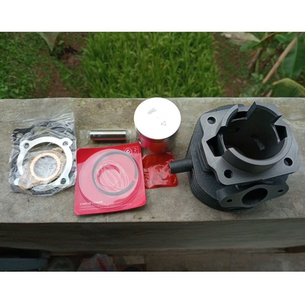 blok boring silinder set lengkap size piston 50mm ironcase racing untuk motorcycle vespa darling,sma