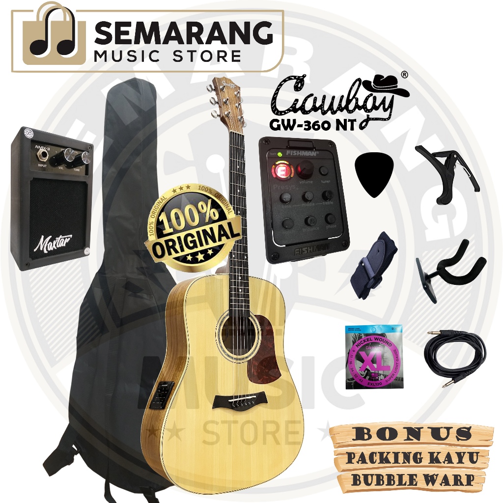 ORIGINAL Gitar Akustik Elektrik Cowboy GW-360 NT Gitar Cowboy Original