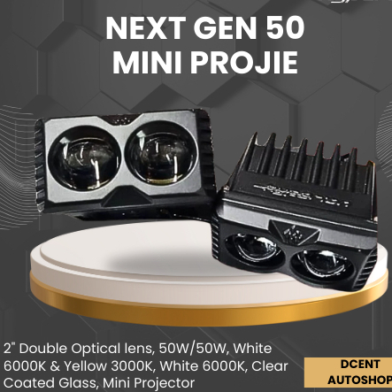 Mini Projie Mobil - Mini Projie Hyperion Next Gen 50 - 2 Inch Double Optical lENS - Lampu LED Mobil 