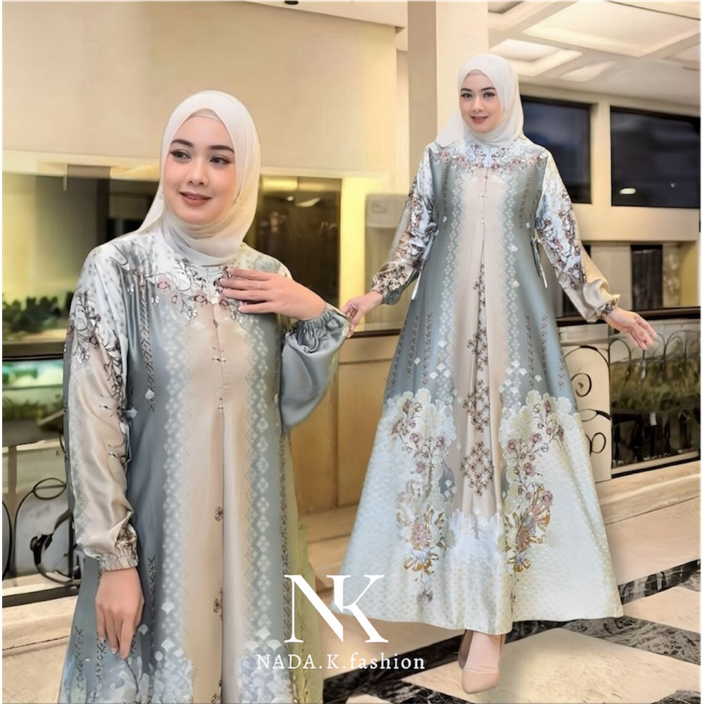 Gamis dress medina  silk premium motif bunga //gamis silk premium //gamis wanita muslim silk premium