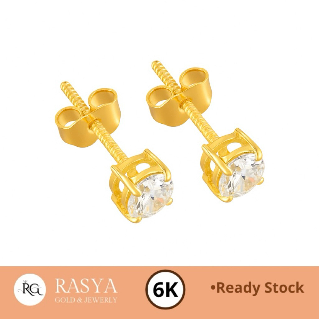 Anting Tindik Mata Emas Asli 6K 1 Gram - Anting Anak dan Anting Dewasa