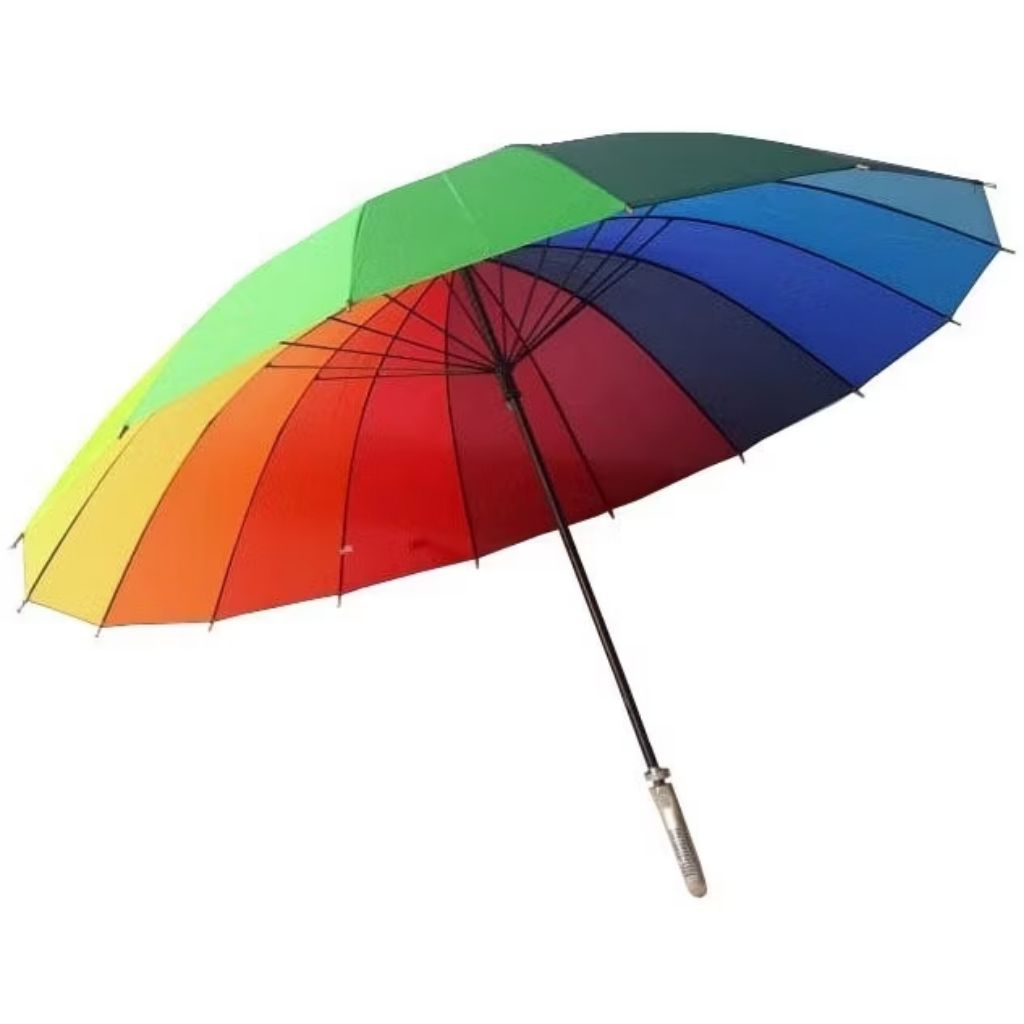Payung Rainbow 16 Jari Ukuran Sedang 45cm Payung Pelangi Umbrella Jumbo - Payung Golf SEDANG