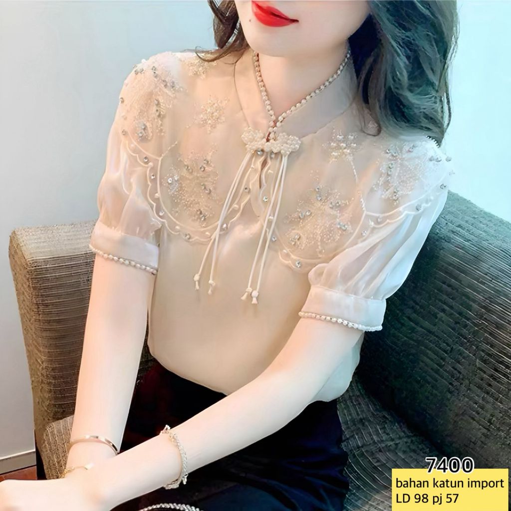 Blouse Import Wanita Atasan Wanita Atasan Sanghai Import Kekinian Blouse Korean Style Blouse Import