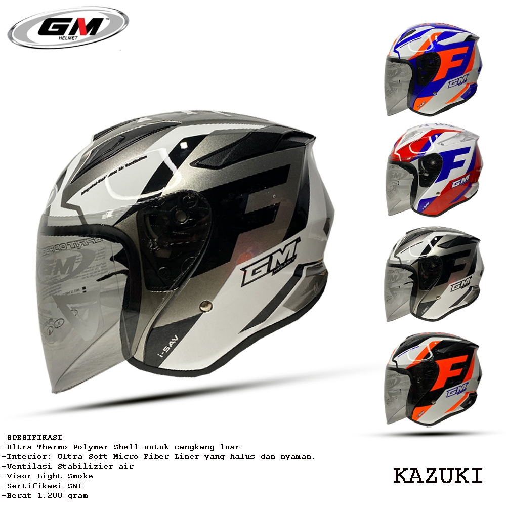 HELM GM KING FIGHTER MOTIF KAZUKI HALF FACE SNI