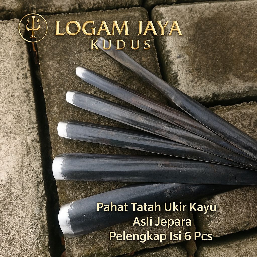 Pahat Tatah Ukir Kayu Asli Jepara Pelengkap Isi 6Pcs