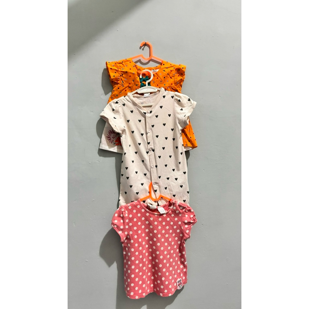 Bundling Jumper Kaos Dress anak 1 tahun H&M disney dress JSP romper bayi
