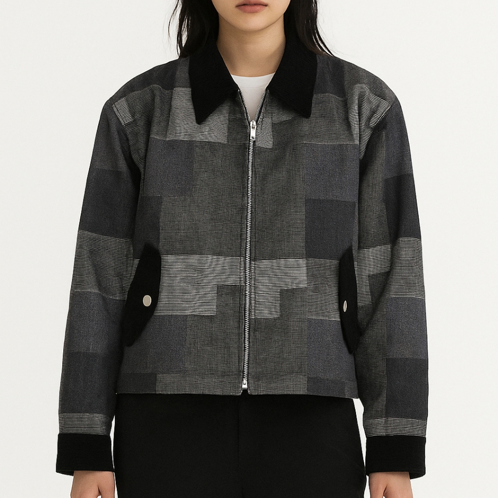 Mono Sashiko Jacket | Denim Boxy Jacket