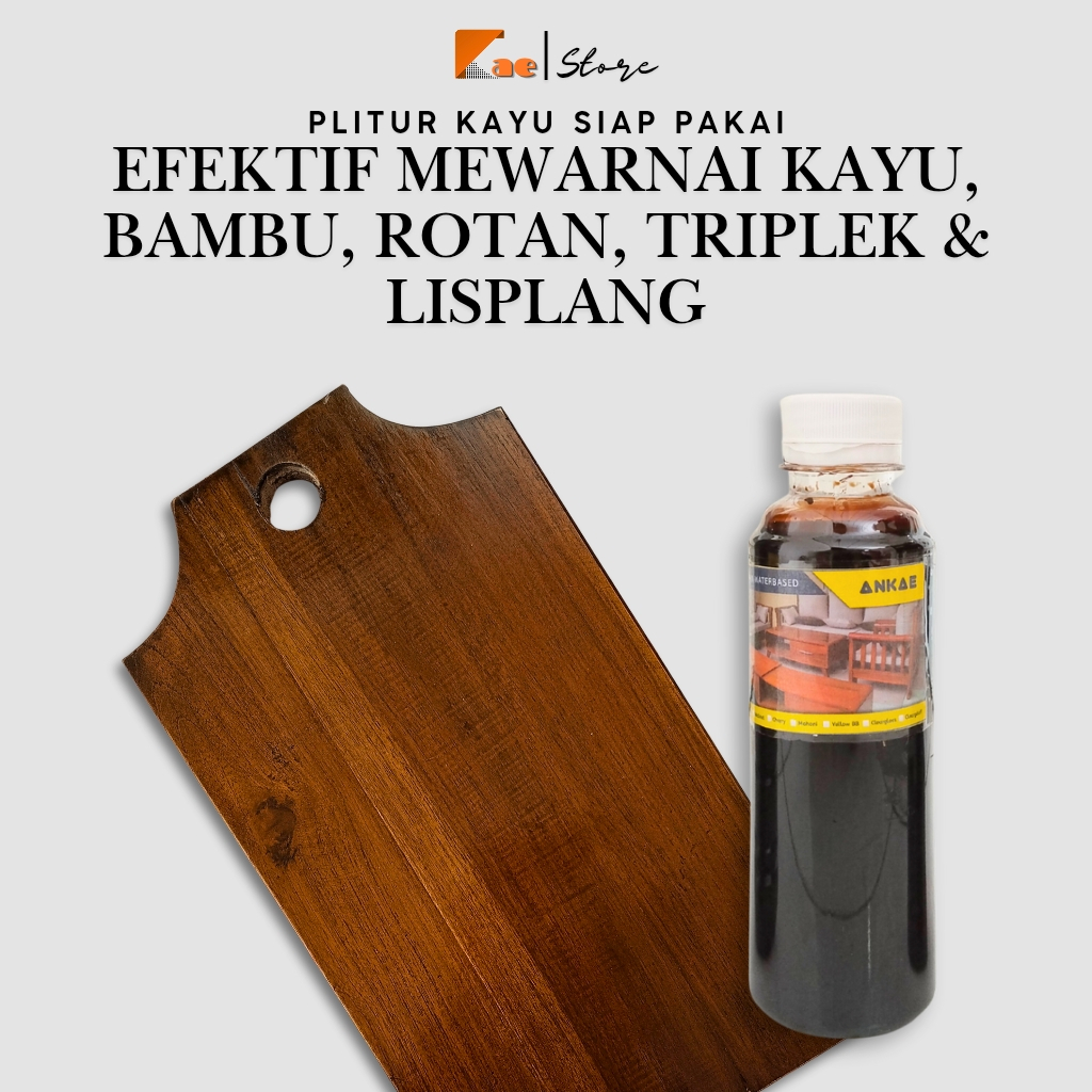Plitur Kayu Siap Pakai 250ml Cat Politur Jendela Pintu Kayu Bambu Rotan Triplek Lisplang