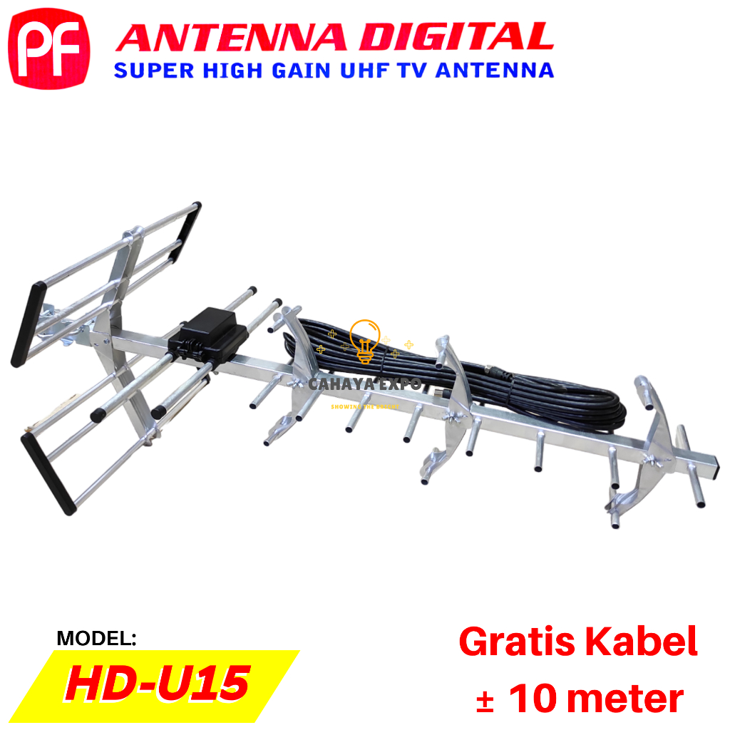 PF Antena Televisi Luar Ruangan Outdoor Digital HDU HD U 15 U15 HDU15 Super High Gain UHF TV Antenna