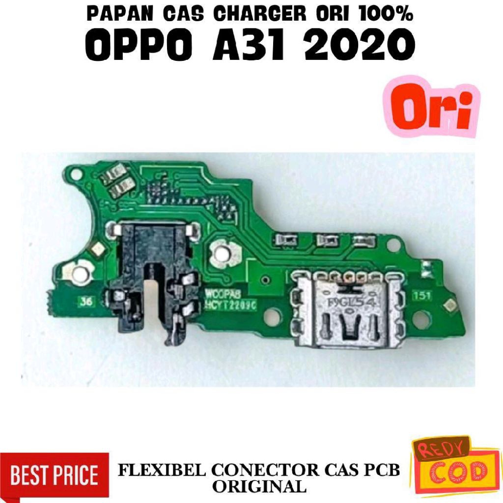 Fleksibel Papan Cas Konektor Flexibel Untuk Hp Oppo A31 2020 Connektor Charger Ori+Ic 100%