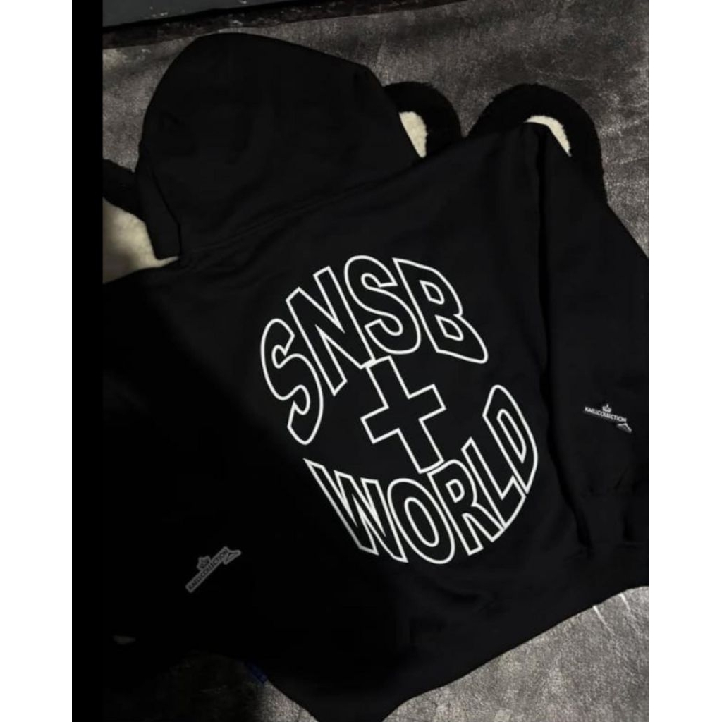SWEATER HOODIE BOXY SNSB WORLD ROAD OVERSIZE UNISEX PRIA WANITA COD