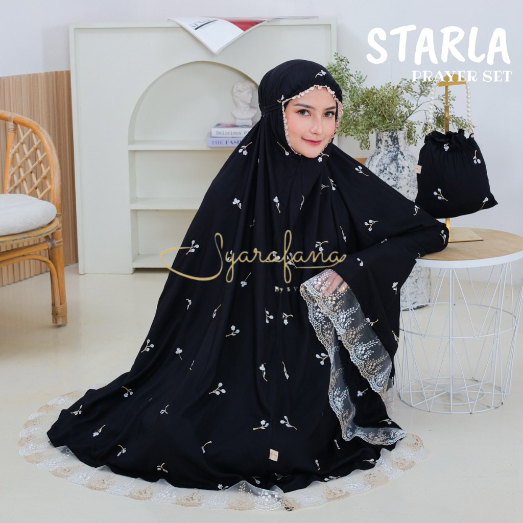 Syarafana - Mukena Dewasa Starla Bordir Rayon Premium 2in1