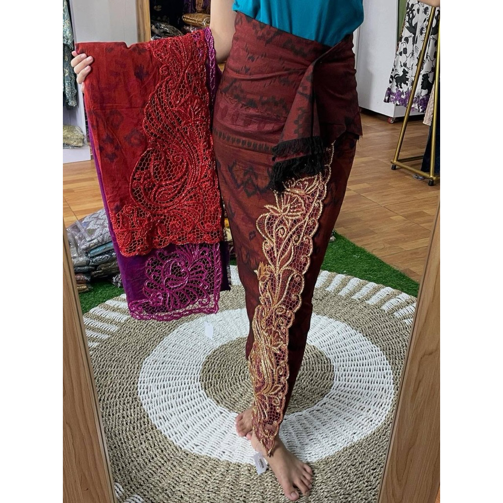 Kamen endek dan sutra paris payet kerawang