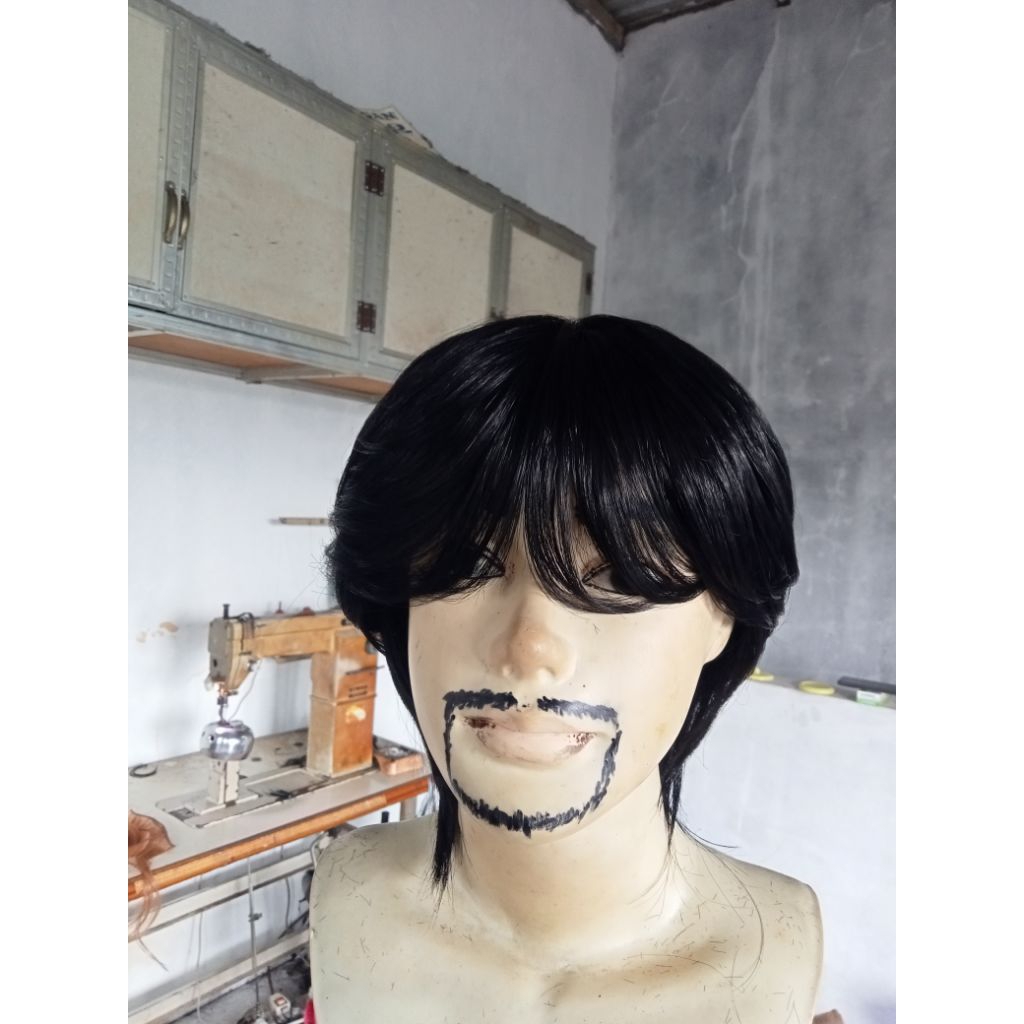 WIG Mullet Wolfcut/Wig Pria Mullet Ekor Serigala