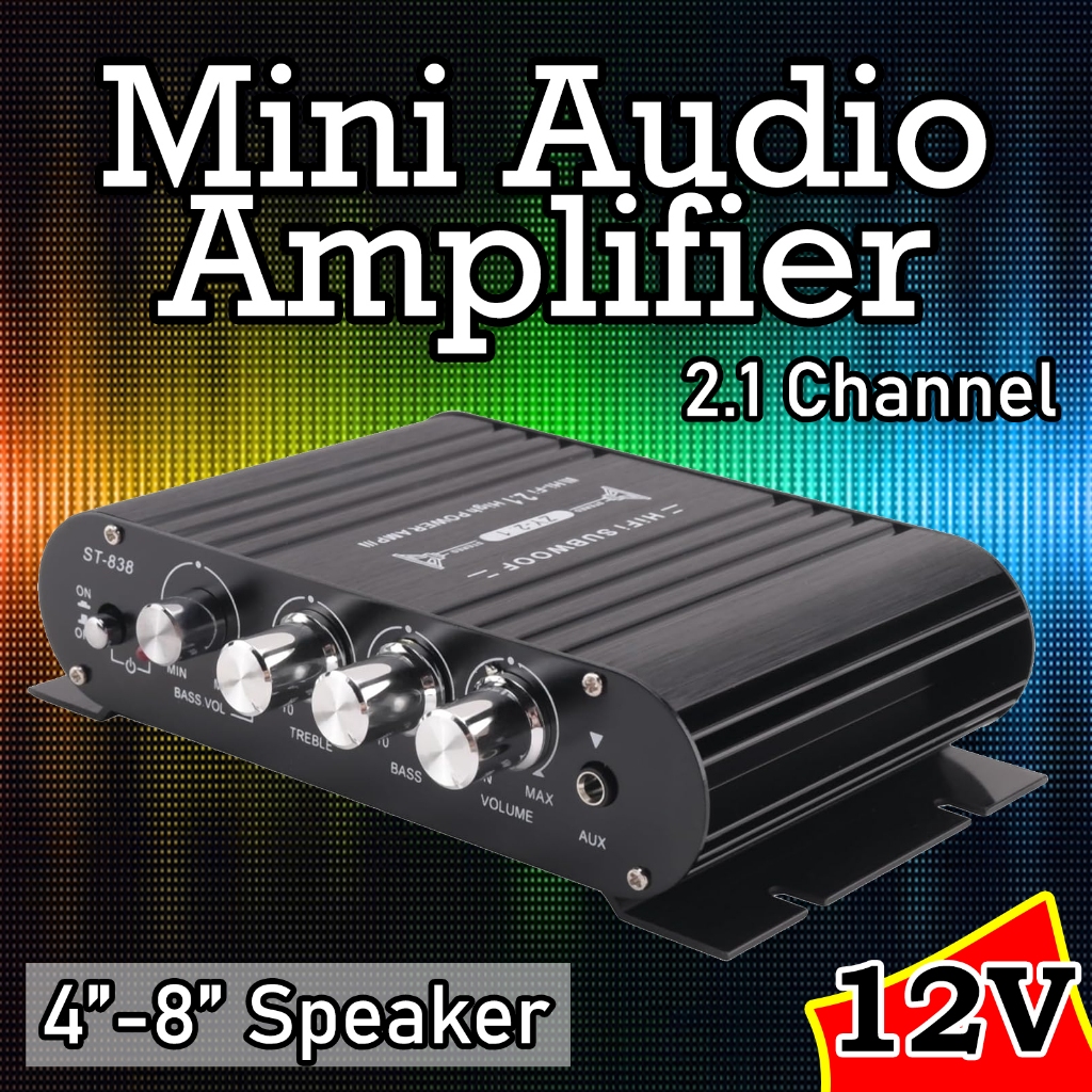Audio Amplifier Mini 2.1 Channel 12V - Ampli - Penguat Suara - Audio Mobil - Penguat Lagu - Ampli Mi