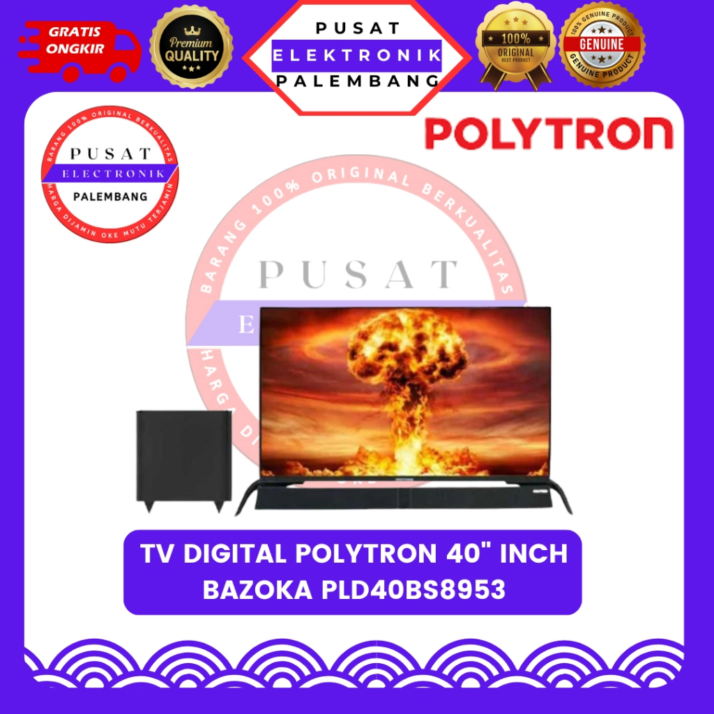 TV DIGITAL + SPEAKER 40 INCH POLYTRON BAZOKA 40BS8953 TV DIGITAL 40" PALEMBANG