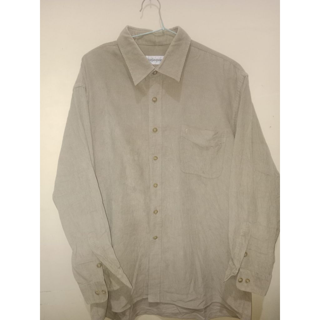 Kemeja Corduroy YSL Cream