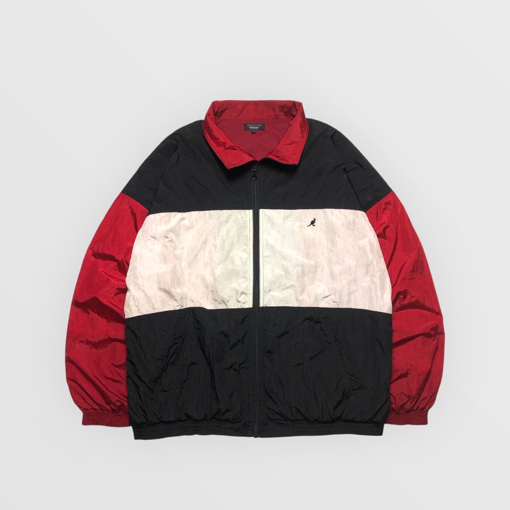 5 Zip Five x Kangol Switch Nylon Oversized Windbreaker Colorblock Jacket