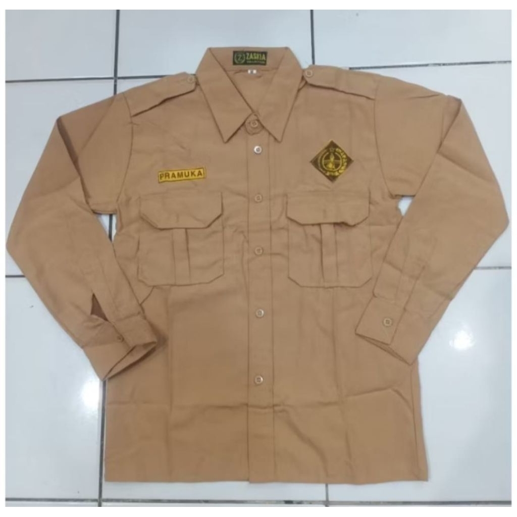 Baju Pramuka Laki SD - SMP - SMA Lengan Panjang / Baju Pramuka Lengan Panjang / Baju Pramuka Laki le