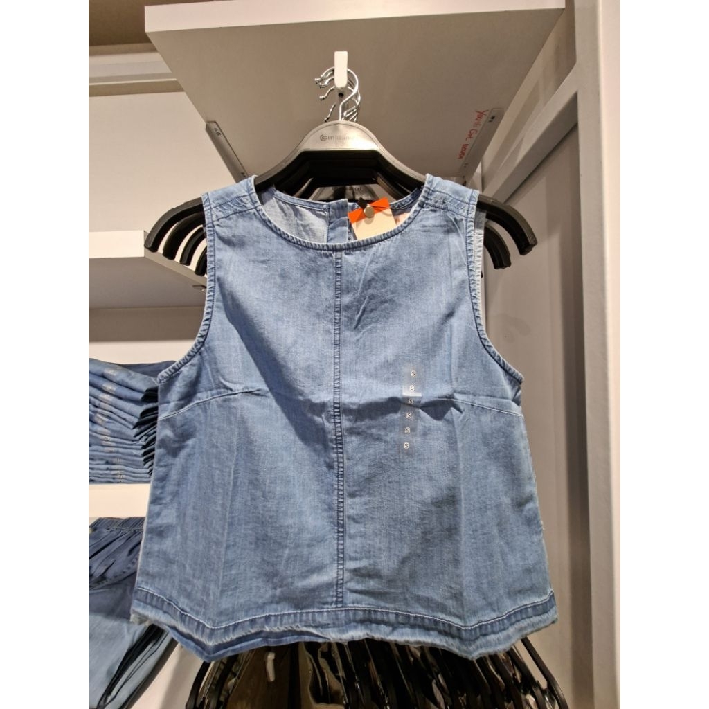 NEVADA Denim Top Kemeja Sleeveless wanita size S-XL