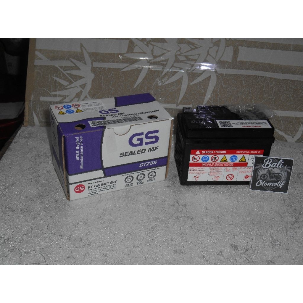 Aki motor merk gs astra otopart original untuk motor honda beat, suprax125, karisma, verza