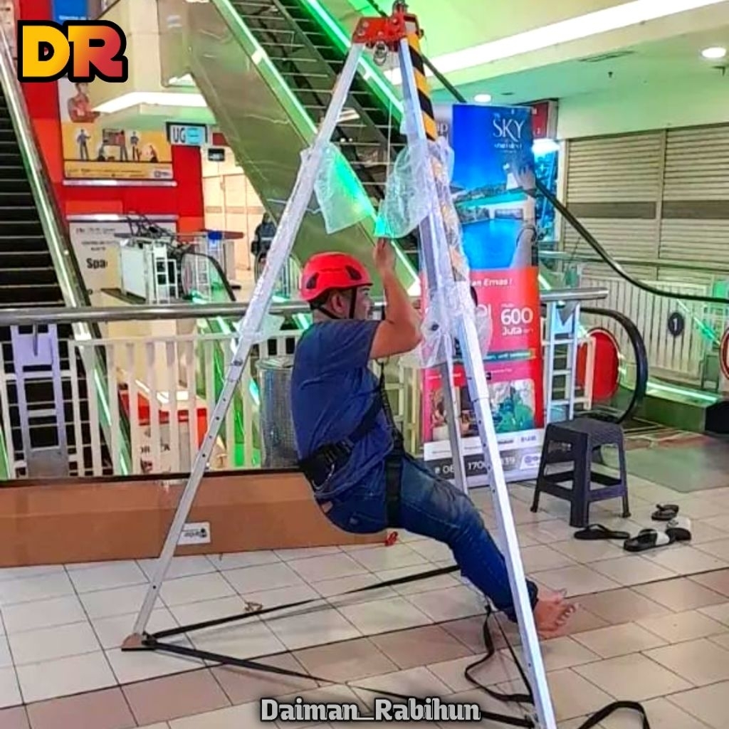 Tripod Haidar 500kg Original Bersertifikat – Alat Safety Lifting Rescue Tripod K3