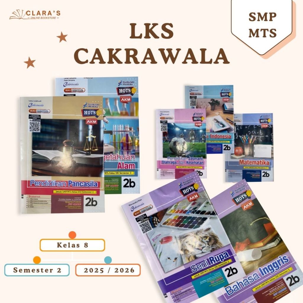 LKS SMP MTs Kelas 8 Cakrawala Semester Genap 2025/2026 Kurikulum Merdeka Original Penerbit Putra Nug