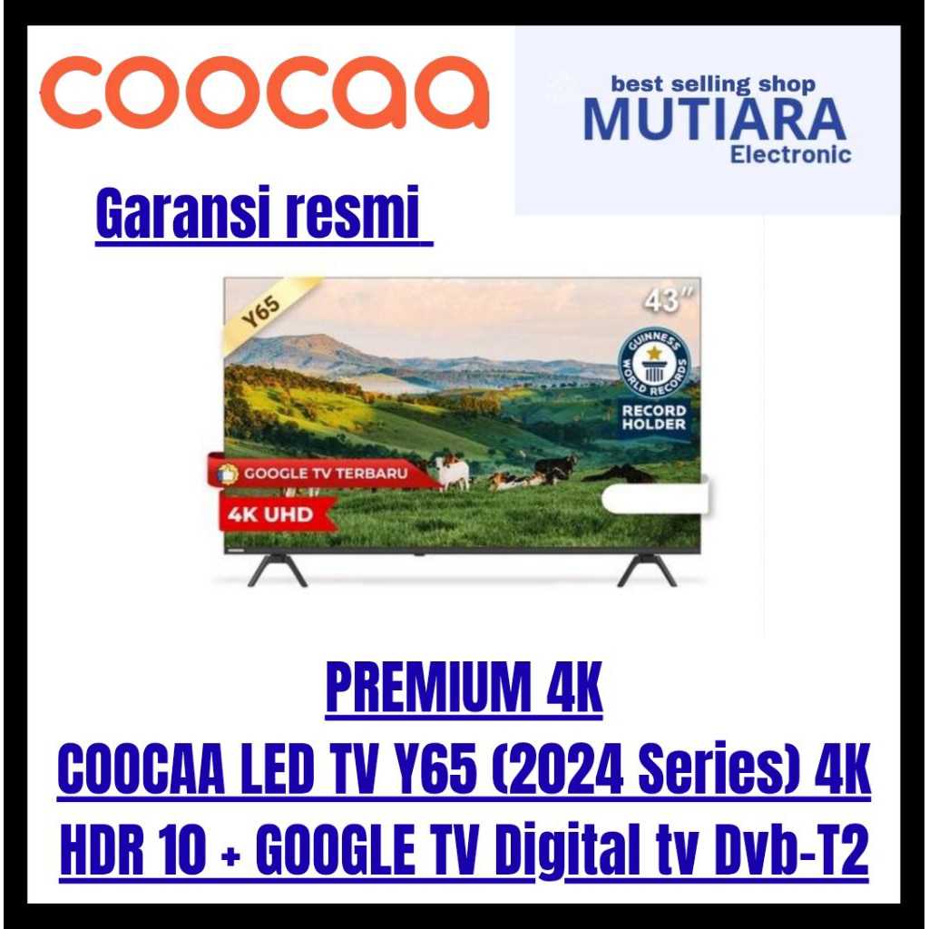 COOCAA 43Y65 UHD /4K GOOGLE TV 43 inch