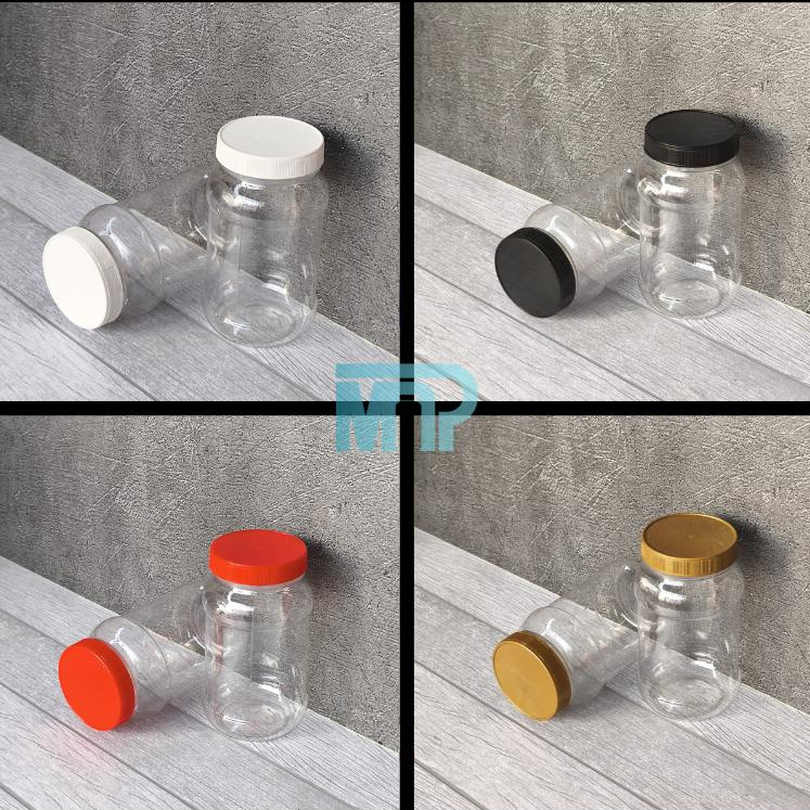 Jar Toples Plastik Tabung Mini 250-500ml Tutup Plastik