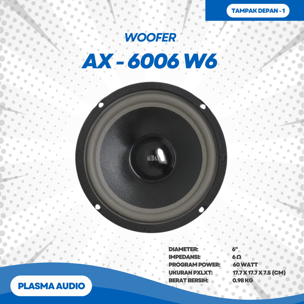 AUDAX - Speaker AUDAX Pasif 6" AX-6006 W6 Bass Berkualitas