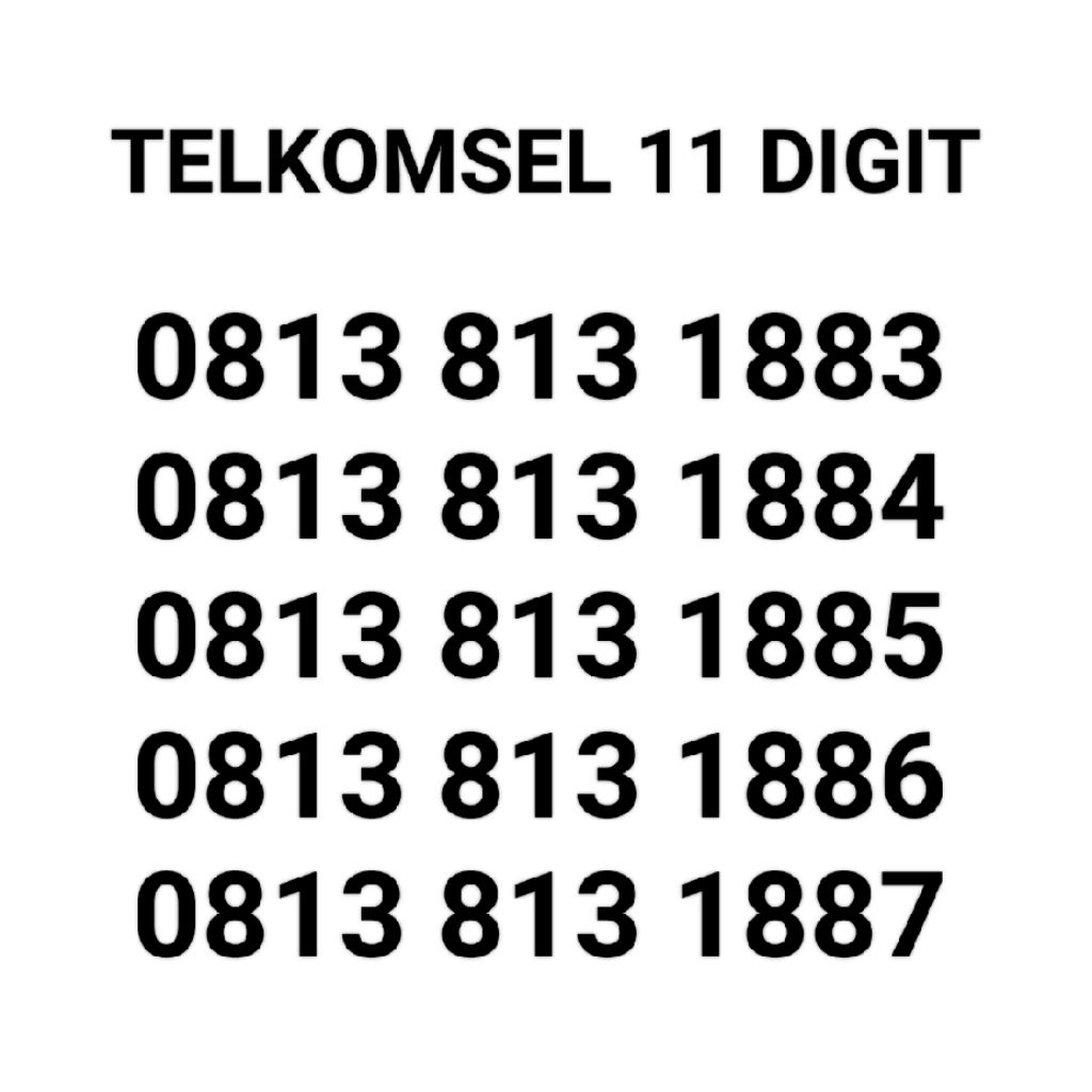 Telkomsel Cantik 11 Digit.