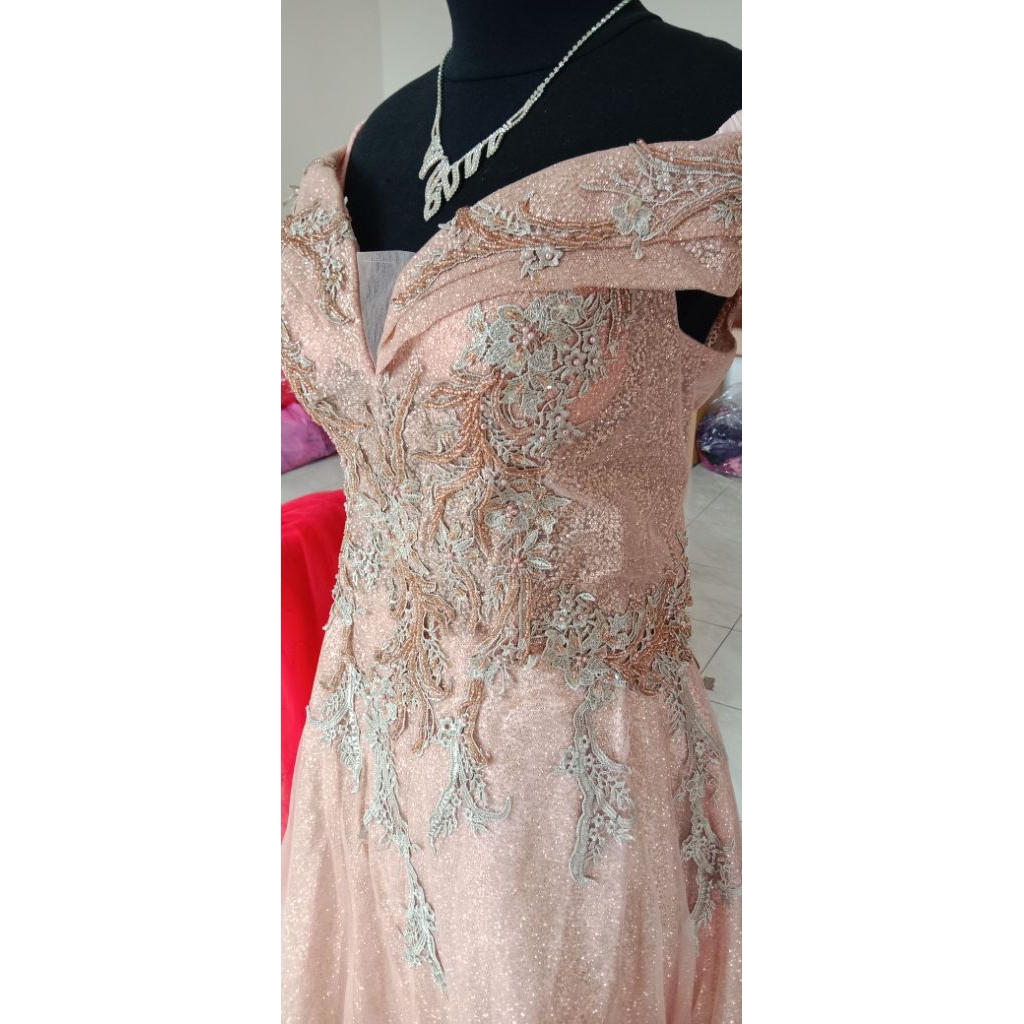 preloved dress pesta sabrina glitter rosegold