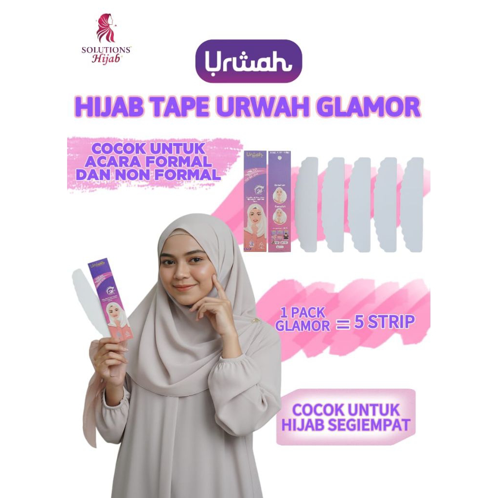 SOLUSI HIJAB - Hijab Shaper Tape URWAH - GLAMOR | Hijab Tegak Paripurna