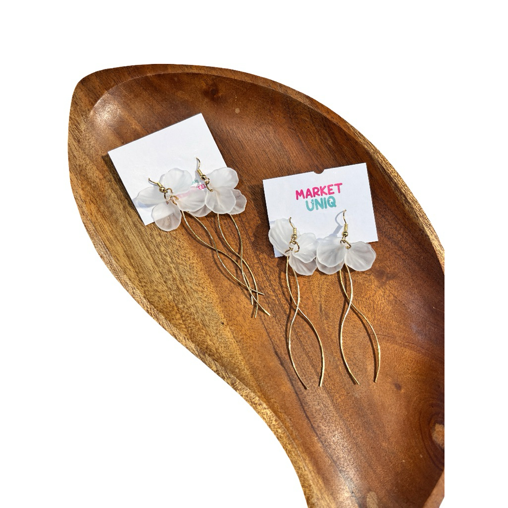 MKT Anting Korea Panjang Bunga Elegan / Anting Gantung Wanita Gaya Simple dan Anggun