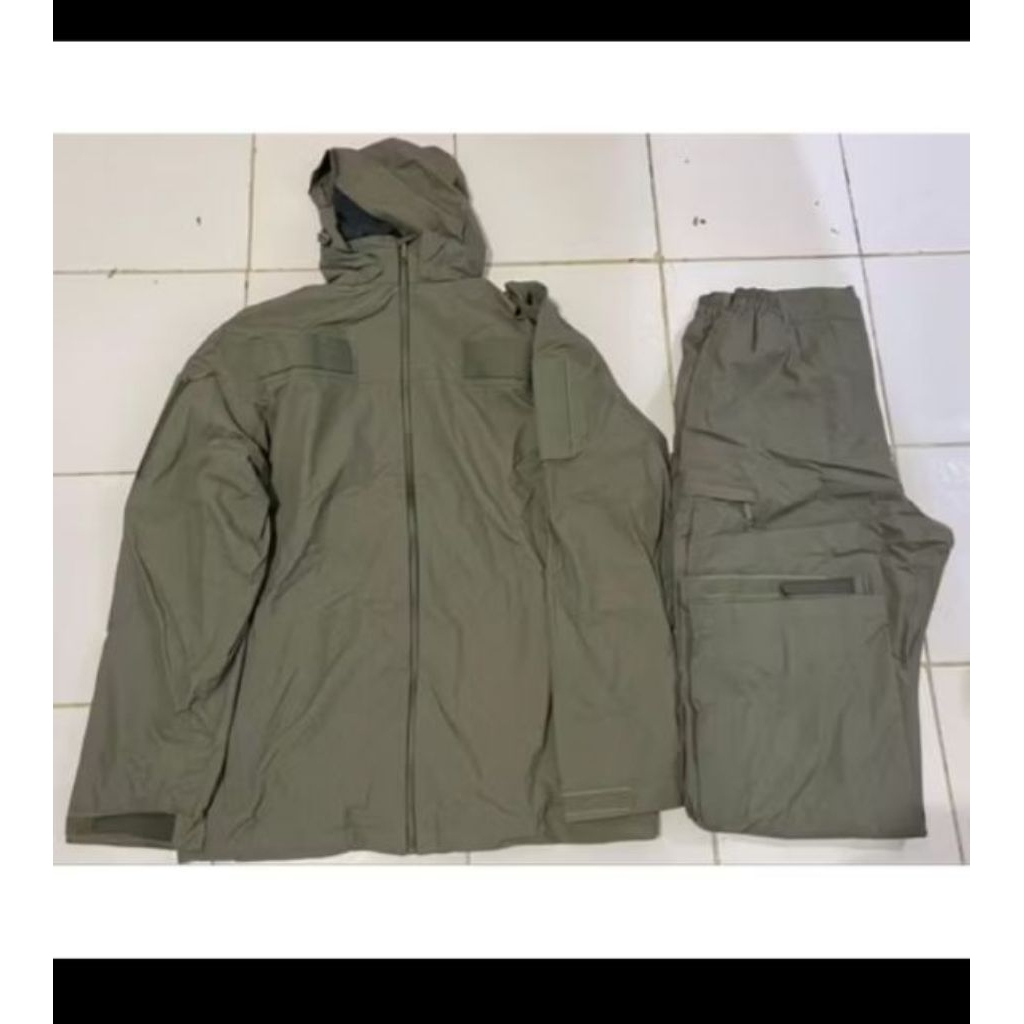 1 stel jaket purhutan jatah brimob polri/jas hujan brimob/raincoat jatah polri