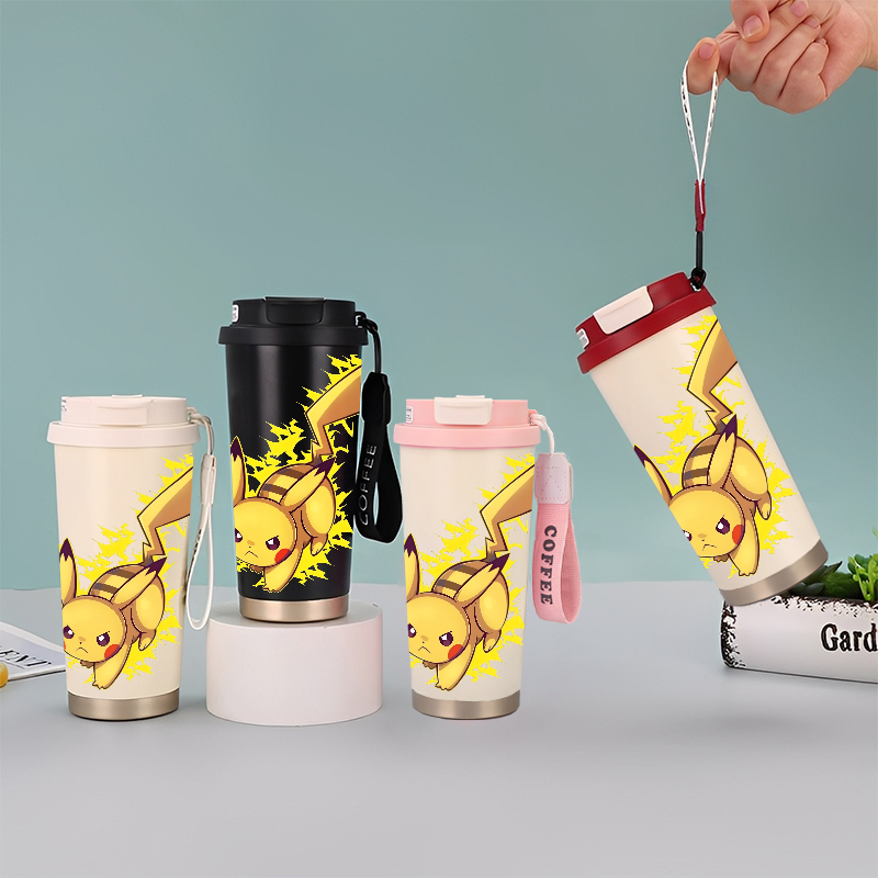 Tumbler  Tikus Pikachu Ekor Petir Pokemon Multifungsi Lucu, Praktis & Anti Tumpah Mudah dibawa ke ma