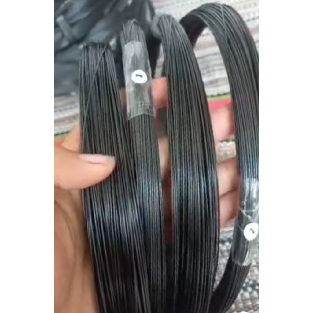 jeruji fiber hitam impor 1,5mm panjang 3mtr