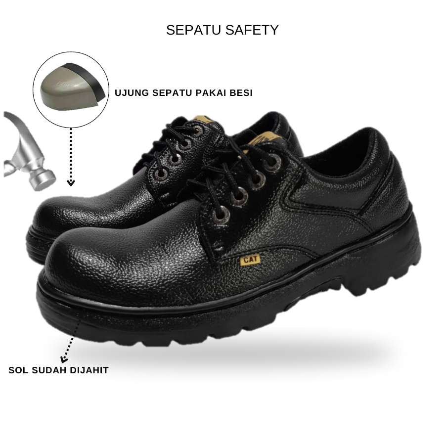 Sepatu Safety Pria Ujung Besi Kerja Proyek Boots Lapangan Shoes Sefty Septi King Pendek Tali Outdoor