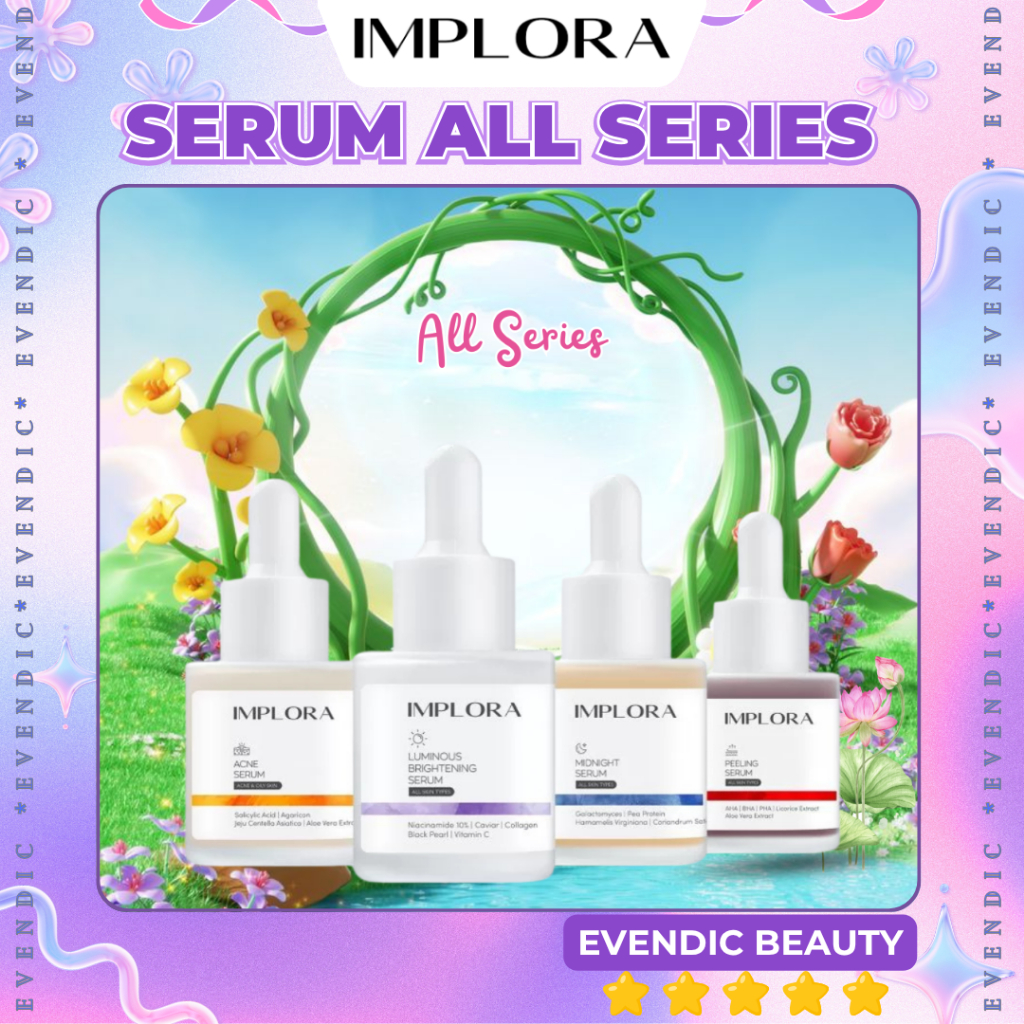 SERUM IMPLORA / IMPLORA FACE SERUM / IMPLORA SERUM WAJAH ORIGINAL PEELING LUMINOUS SCARLET ACNE MIDN